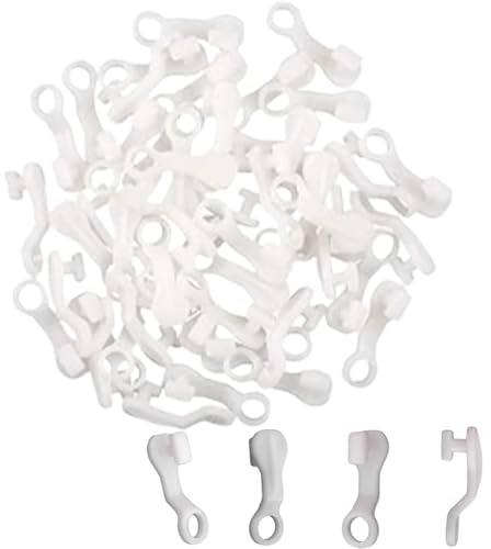 dinghaole 100Pcs White Plastic Curtain Sliding Hook - Smooth Sliding Swish Hook, Suitable For Hanging Cloth, Transparent And Lightweight Curtains, Sturdy Durable, Simple Convenient