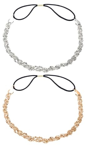 2 Pezzi Di Fascia Per Capelli A Catena Cava, Copricapo Retrò, Elee Fascia Per Capelli Da Sposa, Accessori Per Lo Styling Da Sposa, Accessori Per Decorazioni Per Banchetti.