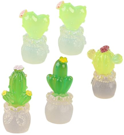 Gatuida 5pièces Lot de Cactus Miniatures Résine Décoration De Plante Miniature Style Mixte pour Intérieur