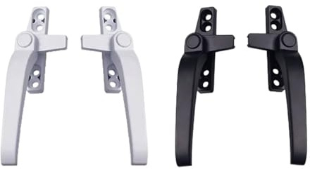 Manija de puerta corrediza for ventana abatible de aleación de aluminio con cerradura, herrajes for el hogar, 1 pieza(White Left)