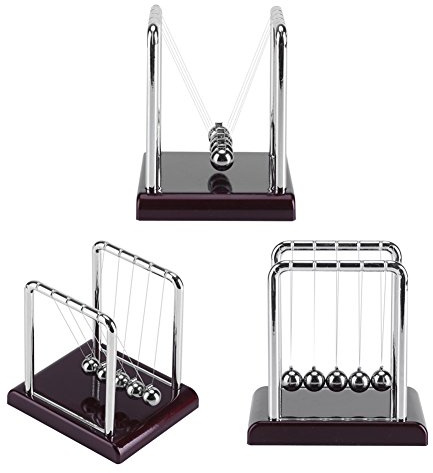 BAOFUYA Newton's Cradle Steel Balance Balls, Science Toy, Demonstrates Momentum and Energy, Elegant Desk Decor for Home or Office Use