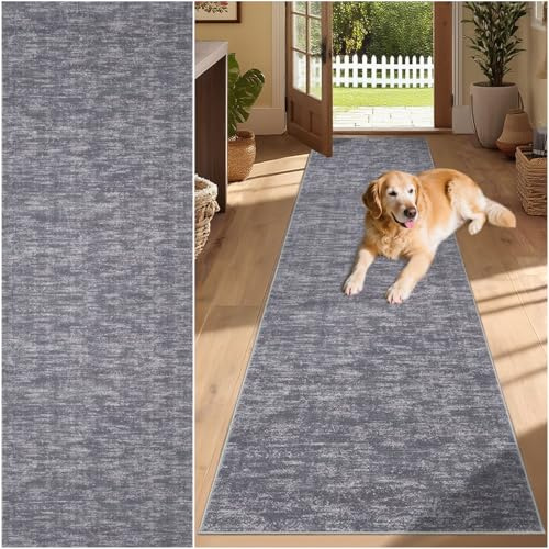 SUNMME Tapis de Cuisine Long 50 x 200 cm Tapis de Passage Lavable en Machine Antidérapant Tapis de Couloir Tapis de Sol pour Couloir Cuisine Devant Evier Salle à Manger Buanderie Chambre Gris