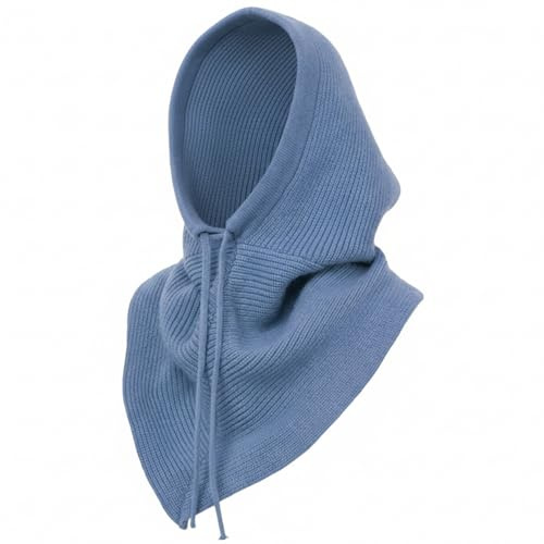 Bufanda con capucha para mujer, bufanda con capucha 2 en 1, gorro de invierno, gorro de punto de ganchillo, bufandas, conjunto de bufandas, color azul cielo
