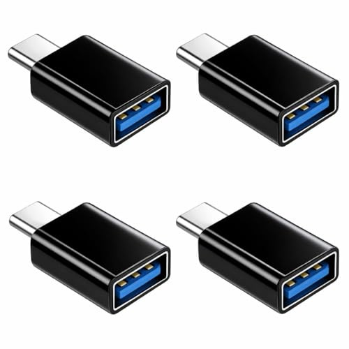 JiangZShangM 4 PCS Adaptateur USB C vers USB 3.0, Convertisseur OTG Type-C Mâle vers USB-A Femelle, Adaptateur USB vers USB C Compatible Ordinateur Portable, Tablette, Smartphone, Clé USB