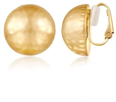 HolidayQbee Gold Clip Ohrringe, Stilvolle Ohrclips Für Ungebohrte Ohren, Hochglanz Finish, Boho Chic Accessoire Für Jeden Anlass