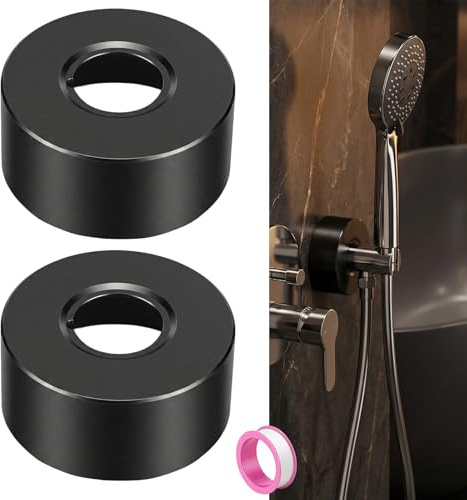2PCS Rosette Duscharmatur, 66 * 25 * 30 mm Rohrabdeckung Wasserhahn Rosette | Abdeckrosette Schwarz für Duscharmatur, Abdeckrosette Edelstahl, für Wasserhähnen, Wasserleitungen, Heizungsrohr