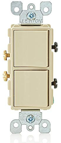 Leviton 15 Amp, 120/277 Volt, Decora Single-Pole, AC Combination Switch, Commercial Grade, Grounding, 5634-I, Ivory