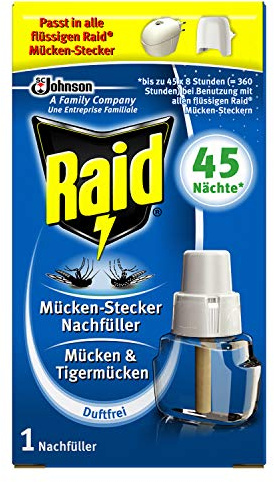 Raid refill diffuser power liquid, mosquitoes and mosquito tigers, 45 nights, insecticide - set of 3