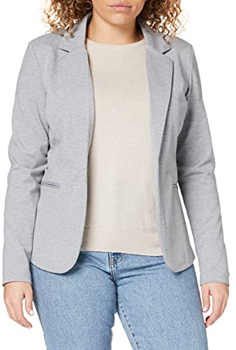 ICHI IHKATE BL dam blazer kort blazer, jacka med en knapp-kavaj med stretch och, Grå melerad (10020), S