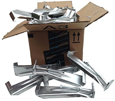 6 Inch Quick Hidden Rain Gutter Hanger Bracket Incudes Pre-Inserted Screw (50 Pack)
