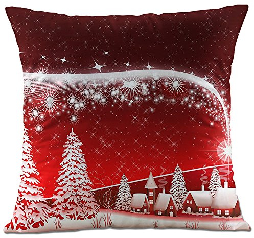 Hangood Soft Plush Throw Pillow Case Cushion Covers Christmas Tree 18 x 18 inches