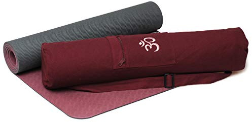 Yoga-Set Starter Edition - Comfort (yogamatte Pro + Yogatasche Om) Bordeaux, Anthrazit