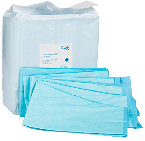 Sofex Inkontinenzunterlagen Einweg 60x90 cm – 50 Stück, 5-lagig – Krankenunterlagen 60x90, Inkontinenz Bettunterlage, Unterlagen Bett Inkontinenz, Wickelunterlage, Saugstark, und rutschfest