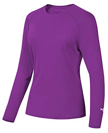 Bassdash Dam-T-shirt med UV-skydd UPF 50+, långärmad fisk- och vandringsskjorta med hög prestanda