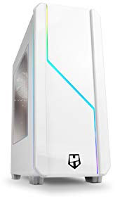 Nox Hummer MC PRO - Tour intermédiaire ARGB ATX-Micro ATX, 2 ventilateurs de 120 mm inclus, espace pour jusqu'à 5 ventilateurs, fenêtre en acrylique, contrôleurs de vitesse, USB 3.0, couleur blanche