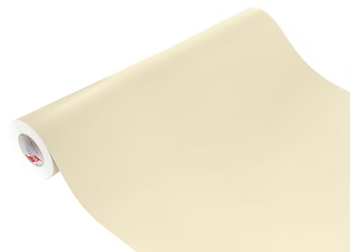 DecoMeister Möbelfolie selbstklebend 100x100 cm | Einfarbig Klebefolie für Möbel | Klebefolie Möbel - einfache Anwendung, ideal für die Renovierung von Küche oder Bad | Möbelfolie | Beige Matt