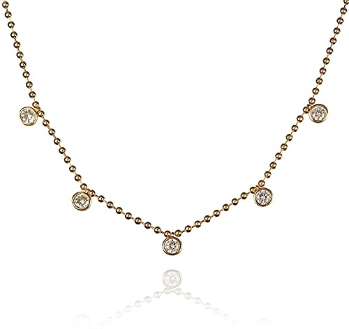 namana Choker Kette mit Anhängern für Frauen, Collier mit runden CZ Charms fur Damen, Elegante Halsreif Ketten, Halsketten für Frauen, Teenager, Mädchen, Schmuck-Geschenke für Damen