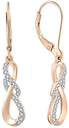 JO WISDOM Damen Ohrhänger Unendlichkeit Infinity silber 925,Ohrringe Hängende mit 3A Zirkonia Schmuck für Frauen Mädchen Mutter,Schmuck für Frauen