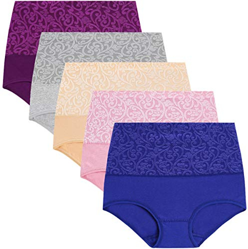 YaShaer Lot de Slips Taille Haute en Coton pour Femme