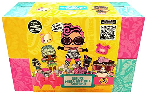 L.O.L. Surprise! Deluxe Mega Gift Box Surprise Serie 2 para niños - Caja de Regalo misteriosa con más de 35 sorpresas - LOL Surprise, Lalaloopsy, Num Noms, Moj Moj y más en el Interior