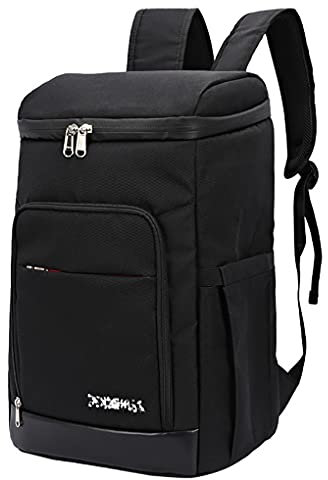 AUXDIQ 28L Kühlrucksack Wasserdichter Picknickrucksack Isoliert Kühltasche für Picknick Camping Wandern Schwarz