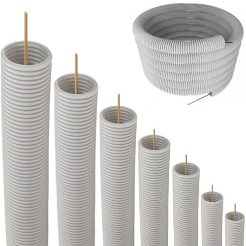 Universeller Flexibles Wellrohr Härtedruck 320N Grau | Länge: 5 10 25 oder 50 m Kabelschutz Schutz Rohr ungeschlitzt Auswahl: (Ø 14,5 mm innen/Ø 20 mm außen / 25m Meter)