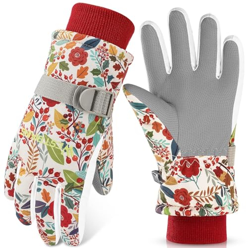 WESTGIRL Kinder Winterhandschuhe Winddicht Warme Skihandschuhe Thermofleece Wasserabweisend Schnee Cartoon kinderhandschuhe Outdoor Snowboarding Radfahren Handschuhe für 3-12 Jungen Mädchen
