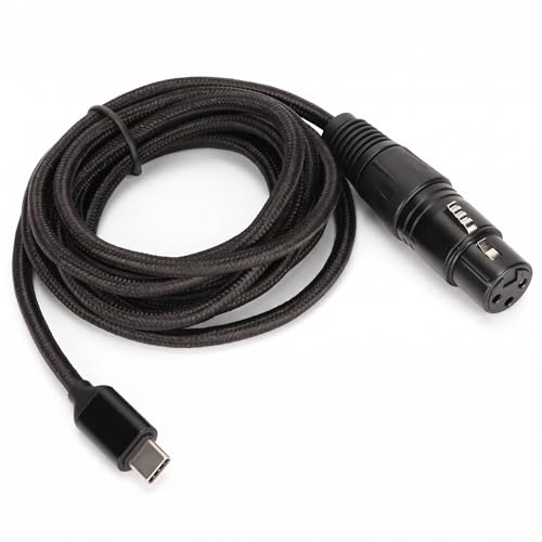Zunate USB-C-zu-XLR-Buchsenkabel, 2m, USB-C-Mikrofonkabel, HiFi-Stereo-Audiokabel, Plug-and-Play für Smartphones, Tablets, Laptops