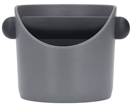 PENO Coffee Grind Dump Bin, Espresso Grounds Bin, Reduce Noise Non Slip Compact Plastic Coffee Knock Box Dishwasher Safe for Restaurant Grey