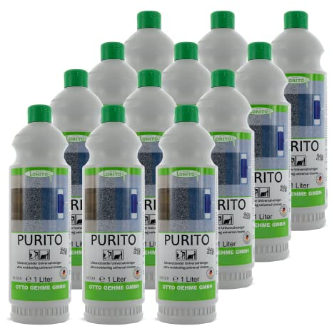 Lorito Purito ultranetzender Universalreiniger, 12x 1 Liter Konzentrat, Vinylreiniger, Bodenreiniger für wasserabweisende Beläge