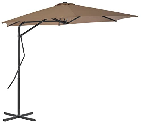 Annlera Parasol de Patio avec Poteau en Acier 300x230 cm Taupe Parasol d'extérieur Tourne à 360 Degrés Parasol de Terrasse Anti-UV et Anti-décoloration Parasol de Jardin Créer de l'ombre