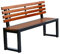 LSZMXI Gartenbank Belastbar 2-3-Sitzer Holzbank Rückenlehne Garten Balkon Bank Parkbank Kunststoff Sitzbank Balkonbank mit Rücken- & Armlehnen Bank Wetterfest für Garten, Balkon, Terrasse 150CM A