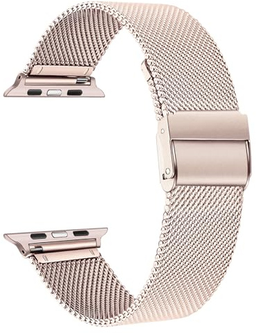 TRUMiRR Remplacement pour Apple Watch Serie 9 8 7 41mm/SE (2.Gen) 40mm Bande de Montre, Bracelet de Montre en Acier Inoxydable Tissé en Maille pour iWatch Apple Watch SE 40mm Series 9 8 7 6 5 4 3 2 1