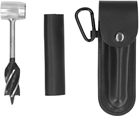 Tyenaza Bushcraft-Handbohrer, Bushcraft-Überlebenswerkzeug, Schnellarbeitsstahl-Handbohrer-Schraubenschlüssel, Passend Für Holzbearbeitung, Camping, Schwarz
