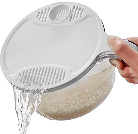 Cuenco colador para lavadora de arroz, cuenco de lavado para quinua, enjuague con escurridores laterales, colador pequeño para limpiar frutas, verduras y frijoles
