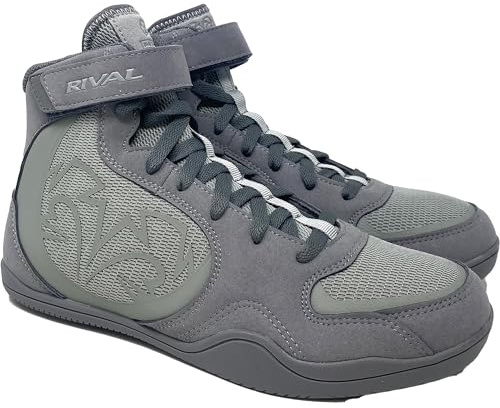 RIVAL Boxing RSX-Genesis 3 Low-Top Boxing Shoes, Secure Ankle Strap, Molded EVA Insole, and Lightweight Construction, Gray, 9