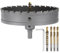 sourcing map Carbide Hole Saw Kit 152mm (6) Metal Hole Cutter Set with 5pcs Center Drill Bits Springs 1pcs Wrench for Stainless Steel Copper Iron Aluminum