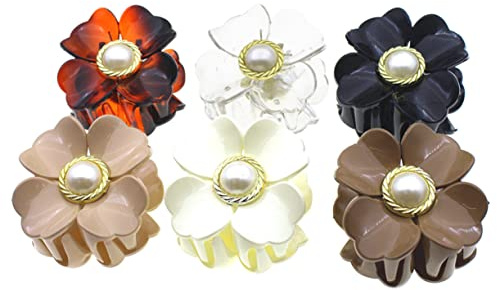 FRCOLOR 6piezas Pinzas Pelo Pequeñas Diseño Floral Antideslizantes Para Mujeres Pelo