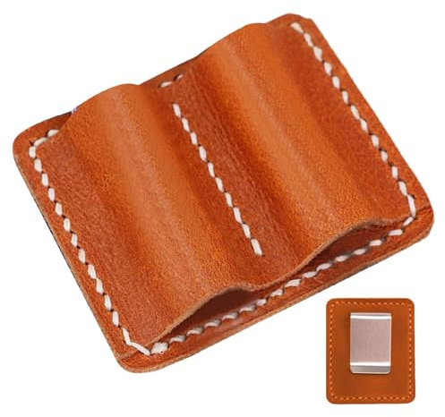 Mxshc Pennögla hållare dubbel pennklämma för anteckningsbok, läder pennhållare anteckningsbok pennring anti-förlorad penna organiserare penna förvaring klämma för notebook journal 7,5 x 6 cm