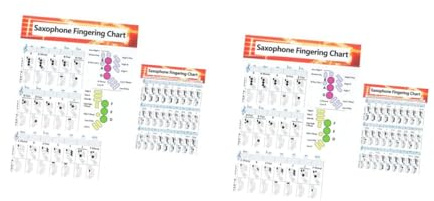 ibasenice 4stücke Saxophon Grifftabellen Beschichtetem Papier Musikakkorde Für Anfänger Praktisches Diagramm Für Einfaches Lernen Und Übung
