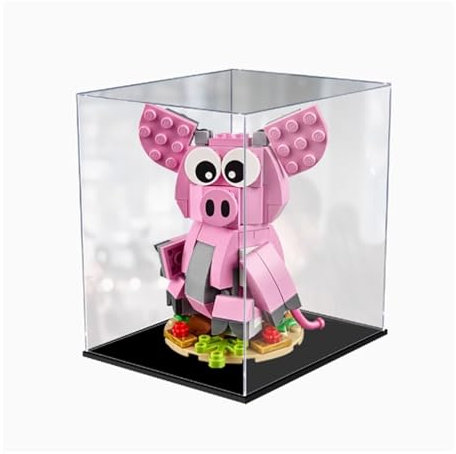 Acryl-Vitrine für Lego 40186 Ferkel-Modell, staubdichte, transparente Sammlungsvitrine (nur Displaybox) (2 mm)
