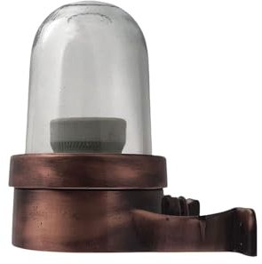 Wandlampe außen Messing massiv Glas E27 IP64 H: 15 cm klein in Kupfer Antik maritime Wandleuchte aussen Haustür Garten Balkonlampe