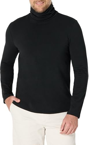 Amazon Essentials Herren Slim Fit Rollkragenhemden, Schwarz, Medium