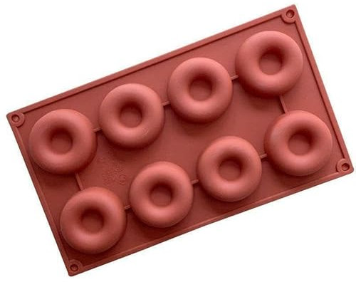 Van Der Linn Silicone Donut Mould 8 Cavity Doughnut Candy Making Baking PAN Wax Melt