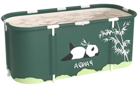 Sinbide Baignoire Adulte Pliable 115x60x50cm, Baignoire Écologique et Portable, Installation Facile, Idéal pour Spa à Domicile et Douche (Vert)