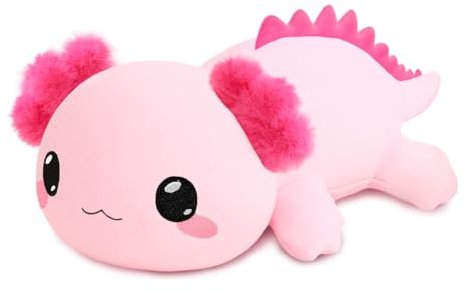 Xfrog Vikt Axolotl Plush, stor mjuk leksak mot ångest, rosa Axolotl-tygleksak, söt kramkudde för pojkar, flickor, flickvänner, 60 cm