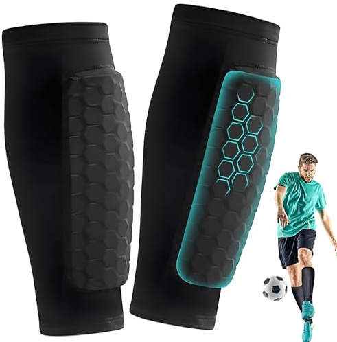 Luriseminger 1 par fotbollsskydd, skydd mot stötceller för tibia, andningsbara skydd för tibia för vuxna och barn, fotskydd (L)