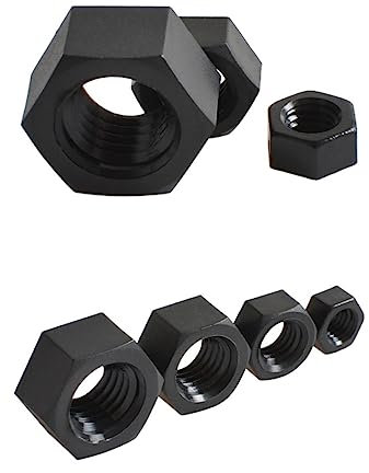 Vibrationssichere Kunststoffbefestigungen 50 Stücke M2 M2.5 M3 M4 M5 M6 M8 Schwarze Nylon Sechskantmutter Sechskantmuttern aus Kunststoff(M4)
