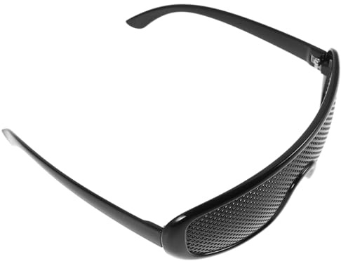 COLLBATH Gafas de Agujero Estenopeico de Plástico Negro, Diseño Compacto y Portátil para Hombre y Mujer, Ideales para Actividades Diarias y Uso Moderno