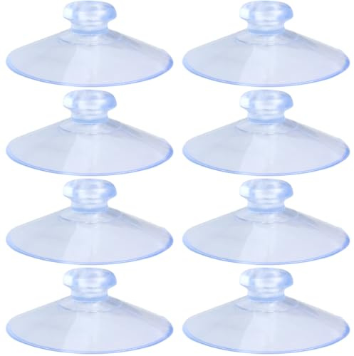 Ganchos de ventosa para acristalamiento - 8 piezas 6 cm redondo aspirador con botón, botones de goma para ventanas de vidrio, ventanas, espejos, mesas, ganchos de ventosa versátiles para cocina, sala